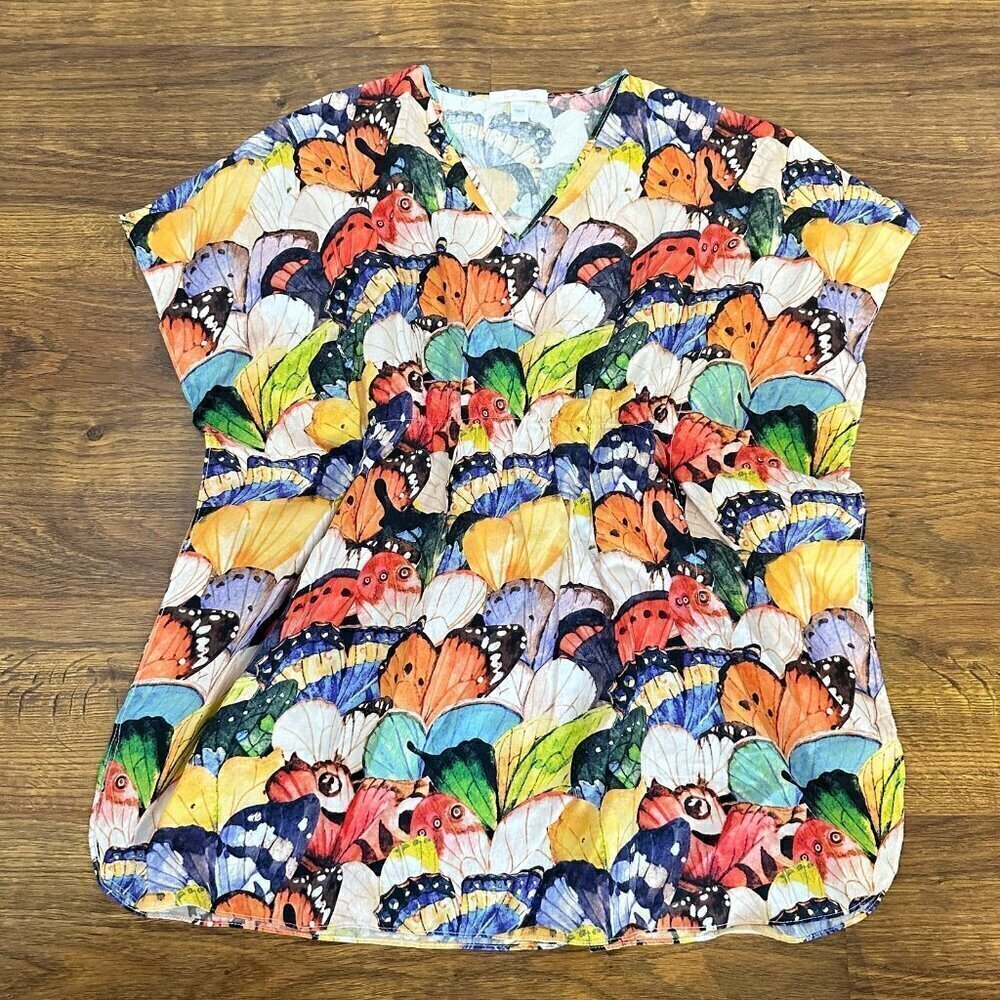 Stella Cove orange Butterfly printed kaftan coverup dress 10yrs